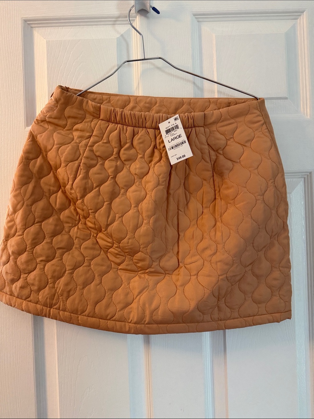 Quilted Mini Skirt in Tan